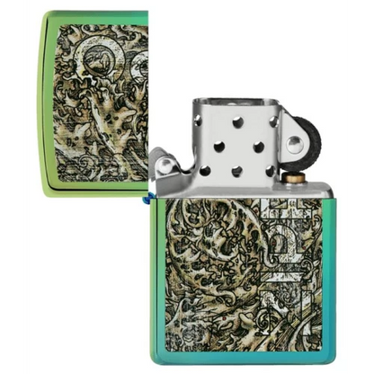 Zippo Design High Polish Teal - ZIPPO - Top original American lighters - Shop now at Mjoutdoorsgear UK