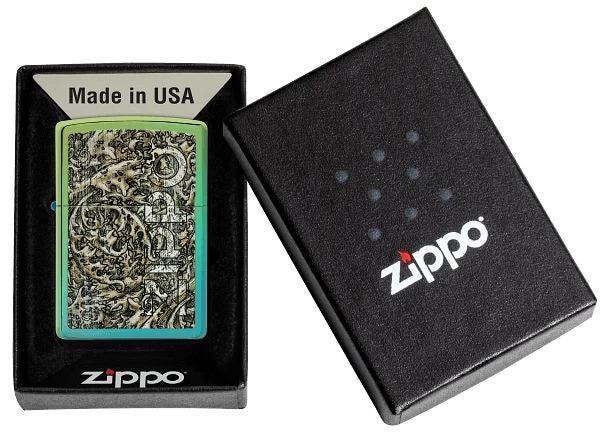 Zippo Design High Polish Teal - ZIPPO - Top original American lighters - Shop now at Mjoutdoorsgear UK