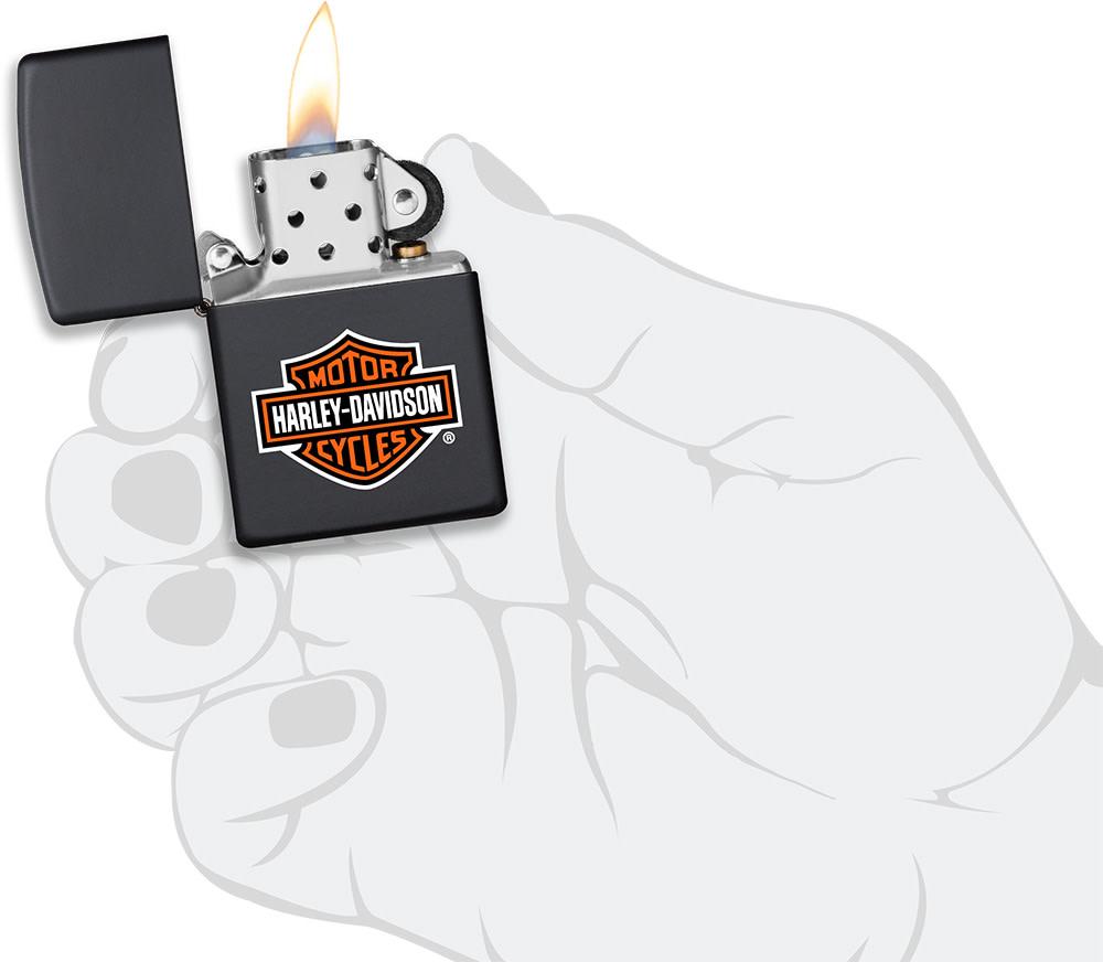 Harley-Davidson® Classic Logo Black Matte Lighter – Zippo USA