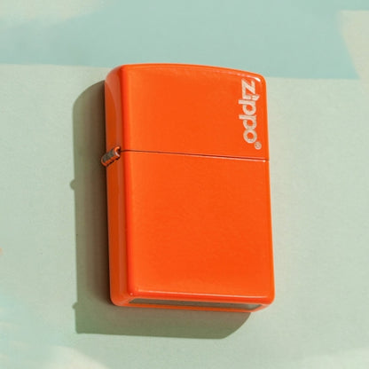 Zippo Orange Matte Windproof Lighter with Zippo Logo – Basic Model