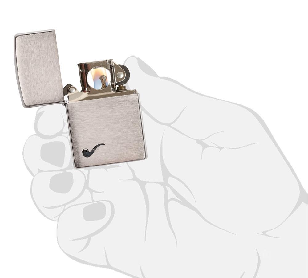 Zippo Pipe Brushed Chrome Windproof Lighter