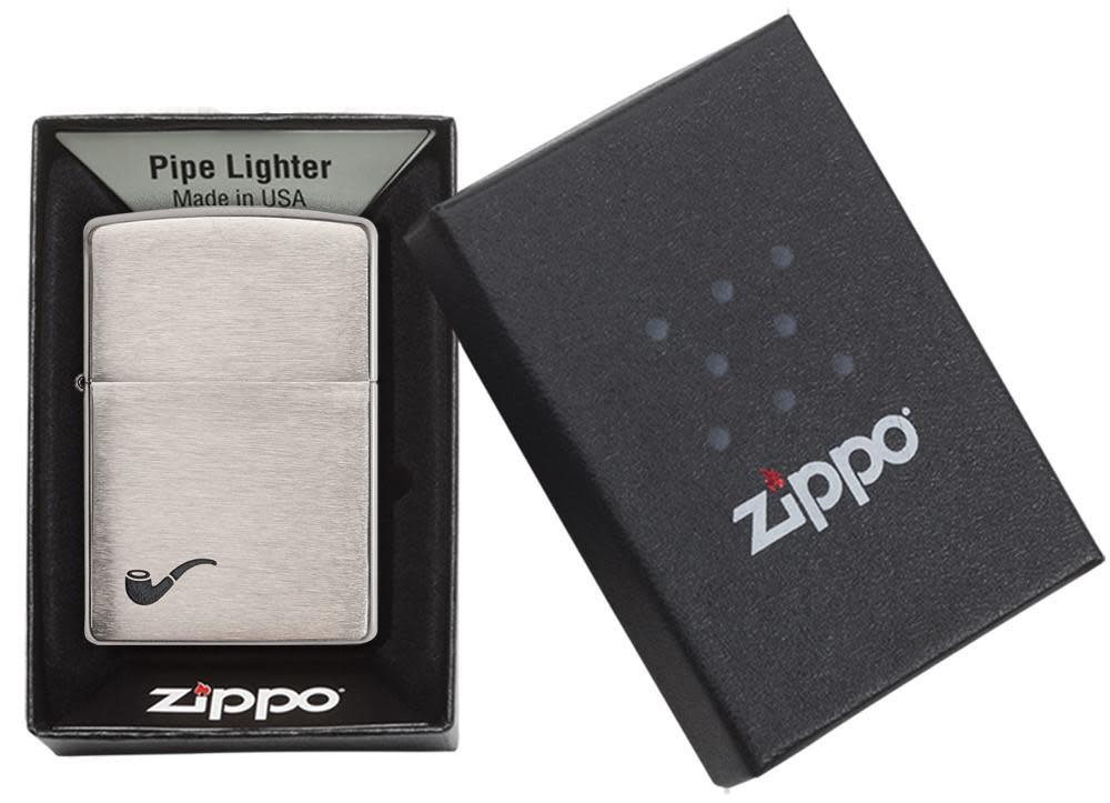 Zippo Pipe Brushed Chrome Windproof Lighter