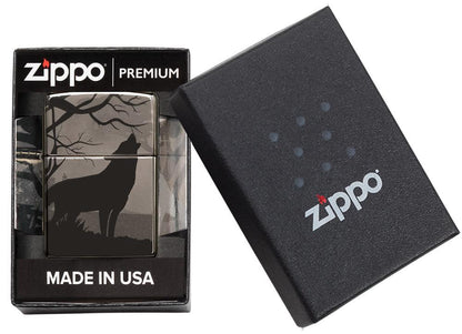 Wolves Design Photo Image 360° Black Ice Windproof Lighter – Zippo UK
