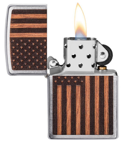 Zippo Woodchuck USA American Flag Windproof Lighter