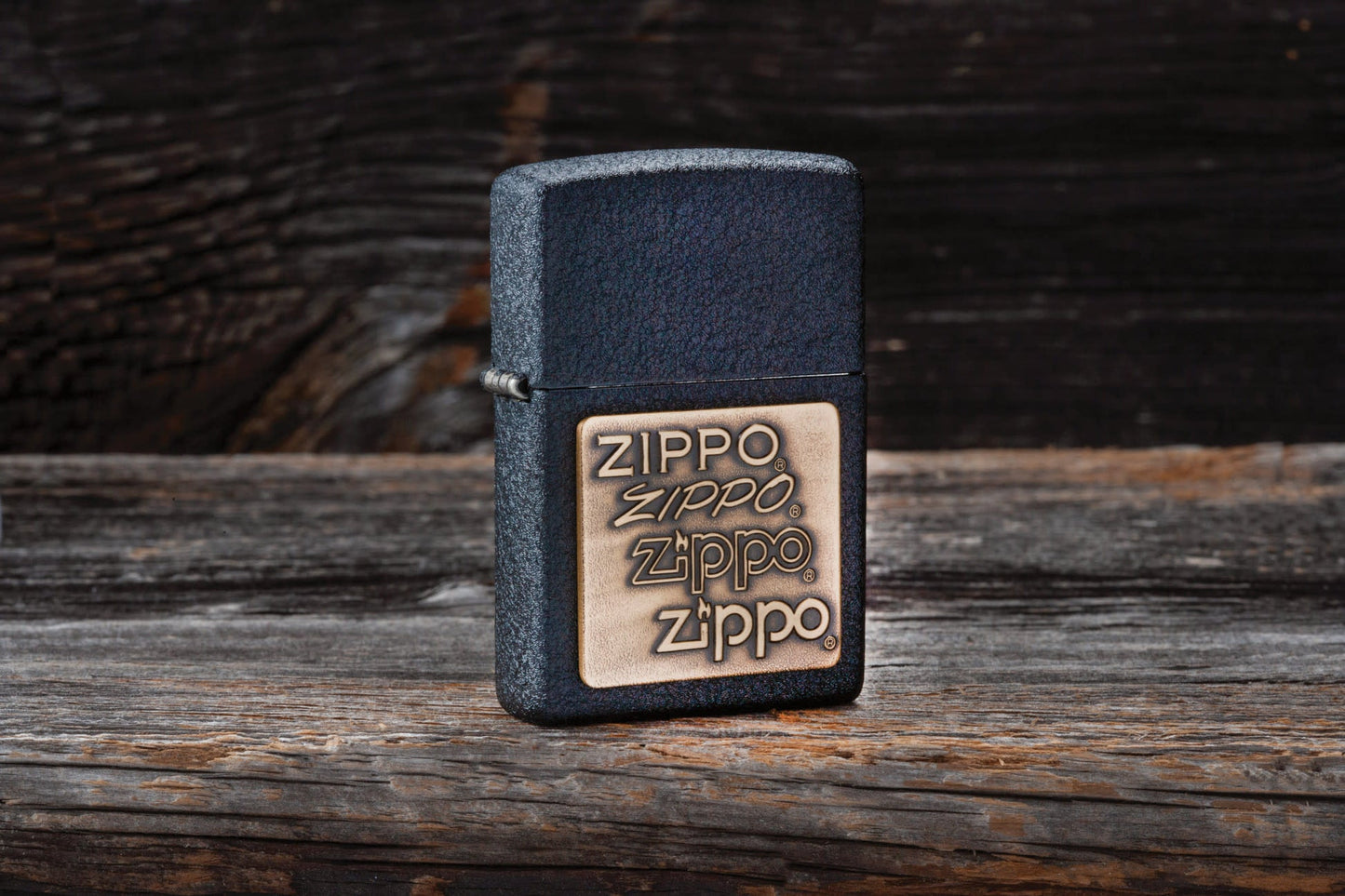 Zippo Brass Logo Emblem Black Crackle® Lighter – Zippo USA