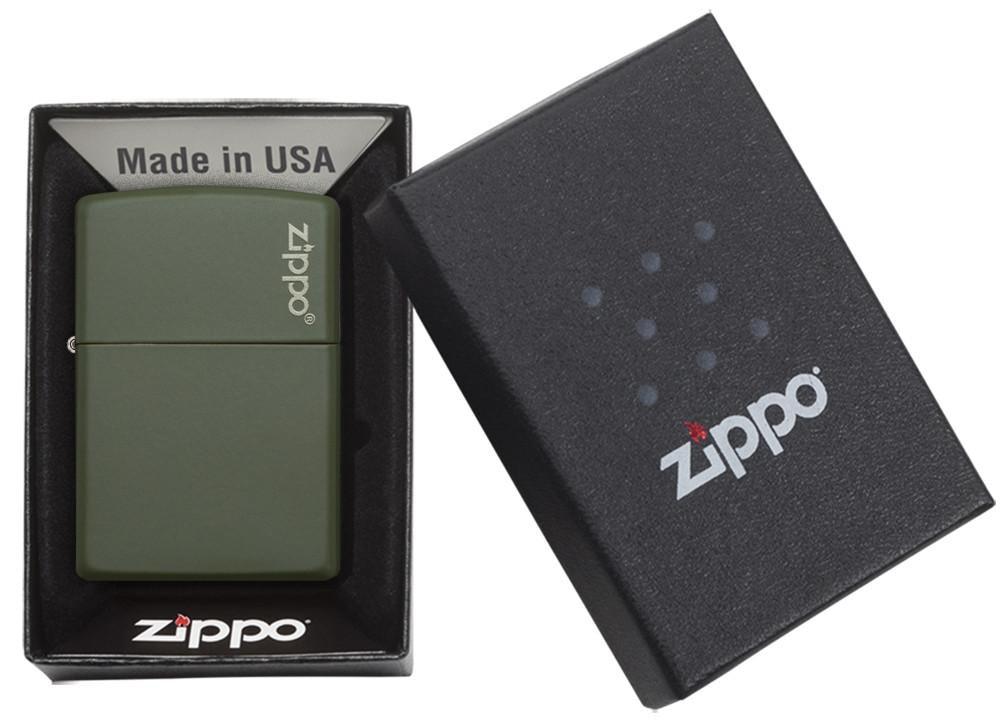 Classic Lighter with Zippo Logo, green, matte | Zippo