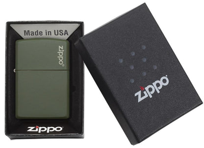 Classic Lighter with Zippo Logo, green, matte | Zippo
