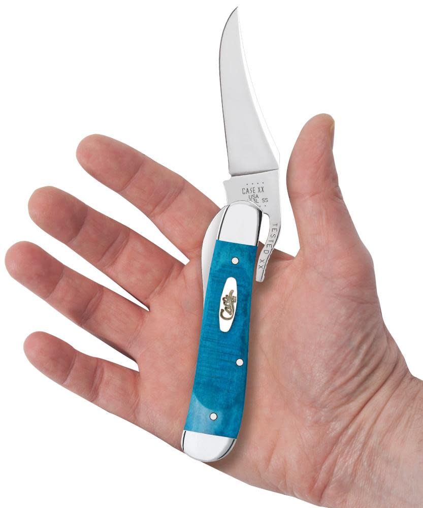Case 25589 Russlock Knife Blue Jigged Bone Handle
