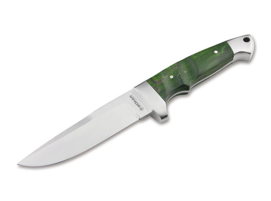 Boker Vollintegral 2.0 Fixed Blade Knife Green Curly Birch