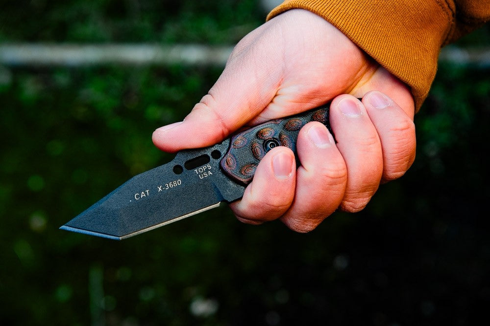 TOPS CAT Tanto Red and Black G10 203T-02