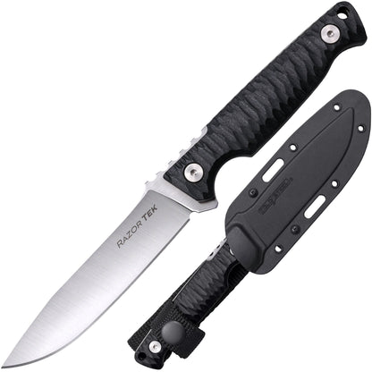 Cold Steel Razor Tek CS-FX-4RZR Fixed Blade Knife – 4" 4116 Stainless Clip Point, Black GFN Handle, Secure-Ex Sheath (UPC 888151037324) by Cold Steel