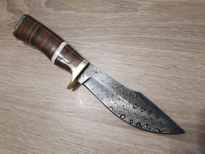 Tallen Jungle Hunter Fixed Blade Knife (5.25" Damascus) DM1066
