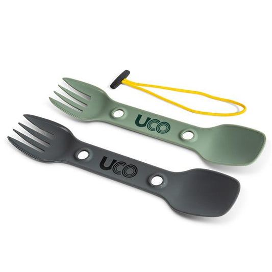 UCO Utility Spork 2-Pack with Tether, Green & Charcoal – image 1