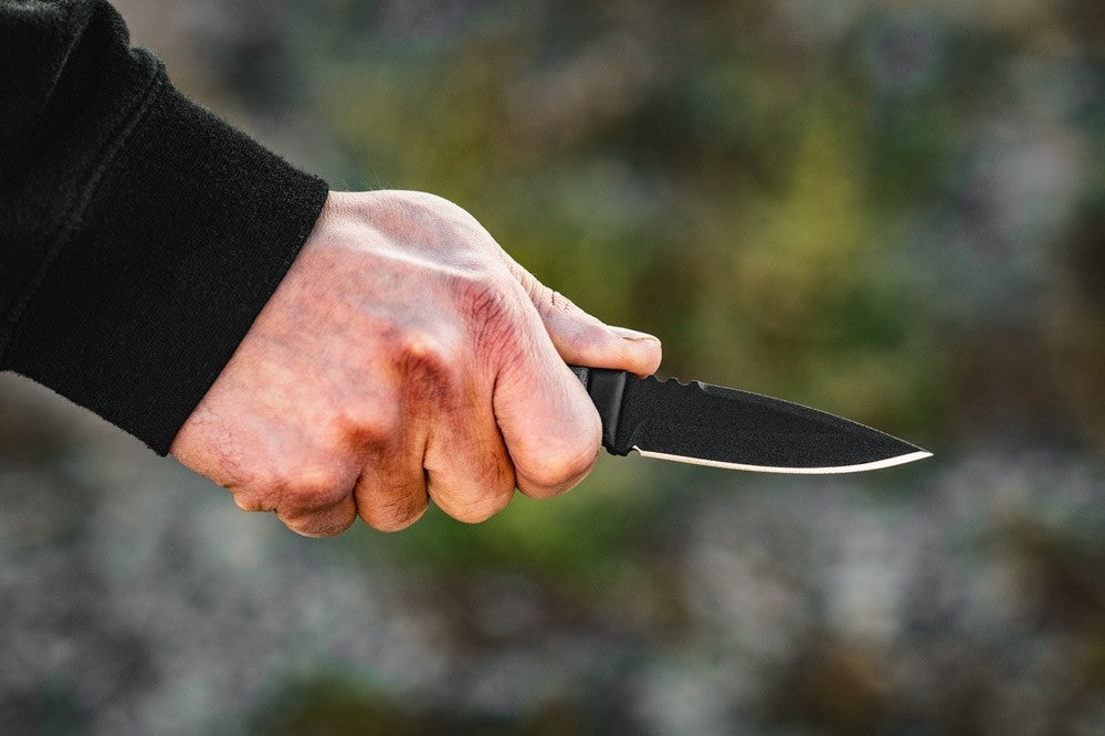 TOPS Knives Little Bro Knife Fixed Blade (3" Black Plain)
