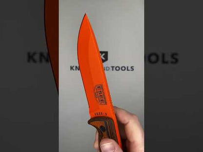 ESEE Model 5 Orange Blade 3D Orange-Black G10 survival knife 5POR-006 kydex sheath + clip plate 