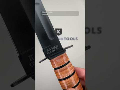 KA-BAR USMC 1217 plain edge, leather, Leather sheath
