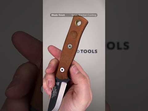 TOPS Fieldcraft 3.5 Mini BROS 90 Degree Spine, Firesteel, Brown Micarta MBROS-01-SF bushcraft knife

