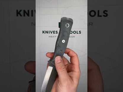 TOPS Knives Fieldcraft B.O.B. BROS-TBF BLM, 1095 Tumbled Finish, Black Linen Micarta, bushcraft knife, Brothers Of Bushcraft design
