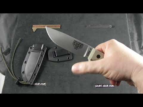 ESEE Model 4 Plain Edge S35VN, Canvas Micarta Handle 4P35V with sheath + clip