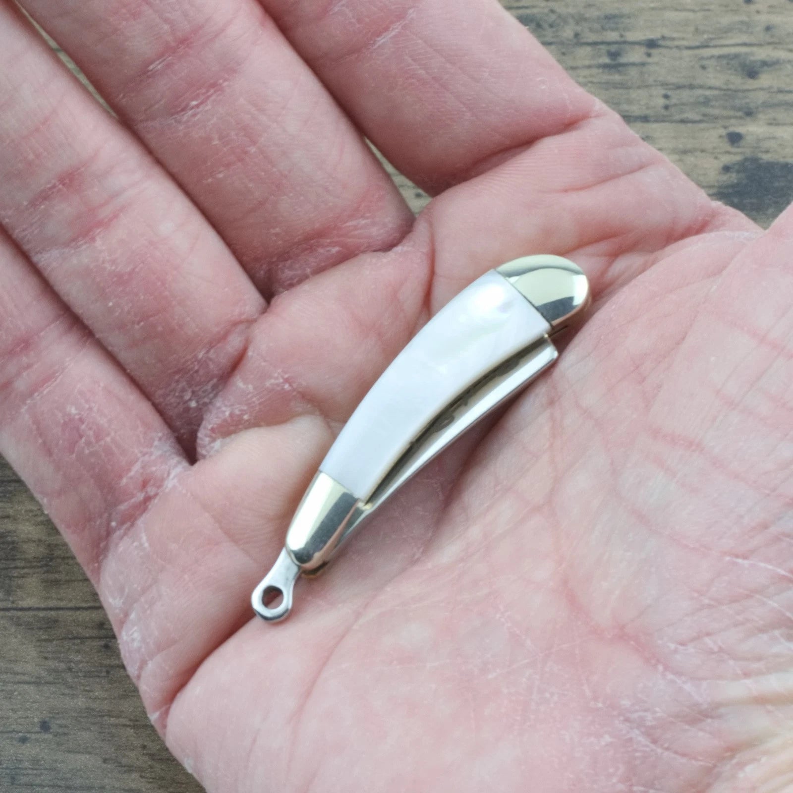 Rough Rider 1363 Mini Razor Folding Pocket Knife with White Pearl Handle
