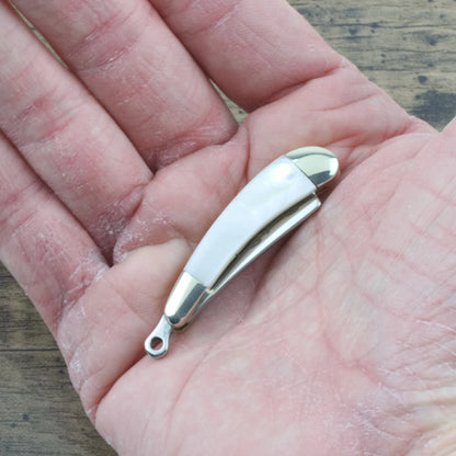 Rough Rider 1363 Mini Razor Folding Pocket Knife with White Pearl Handle
