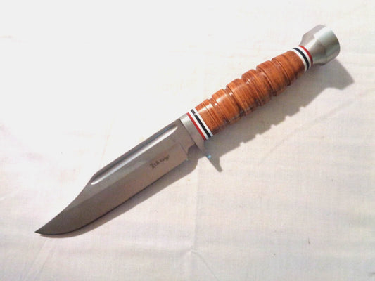 Elk Ridge 047 Hunter Fixed Stainless Blade Knife with Leather Handle
