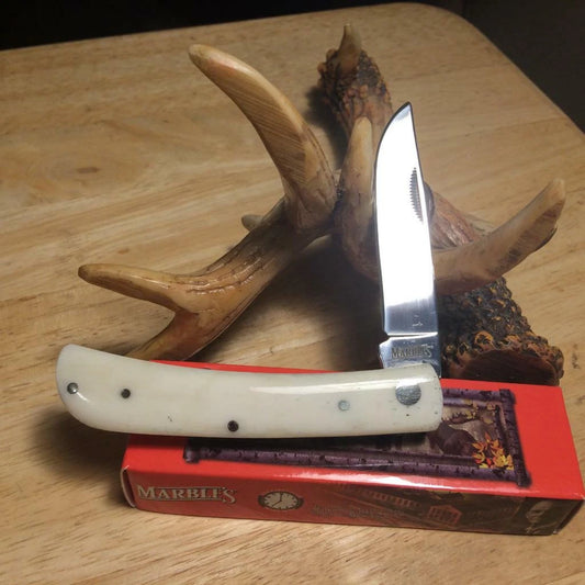 Marbles 579 Work Knife White Smooth Bone