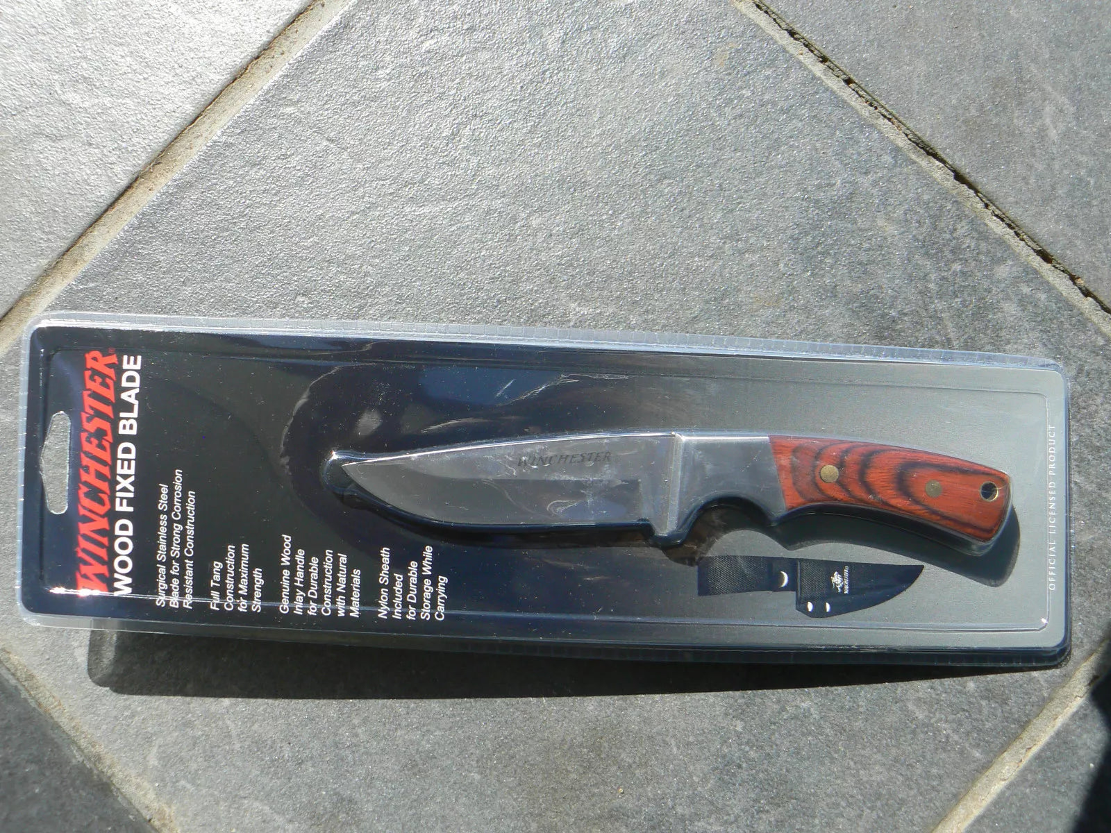 Winchester Hunter Fixed Blade Knife Brown Wood (3.875" Satin) G41340
