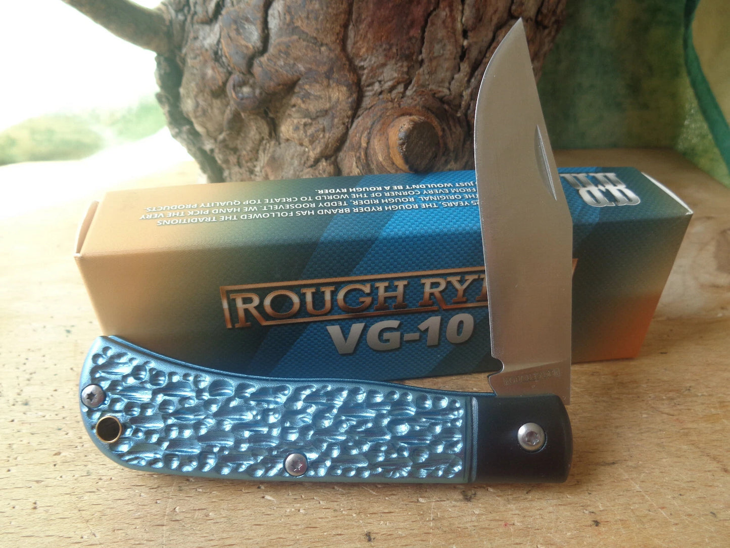 Rough Ryder Slip Joint Knife Blue / Black Aluminum (3.25" Satin)
