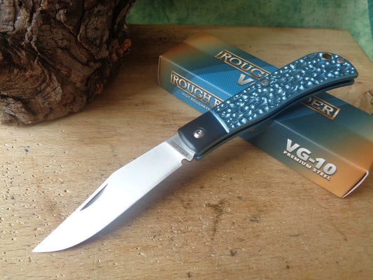 Rough Ryder Slip Joint Knife Blue / Black Aluminum (3.25" Satin)
