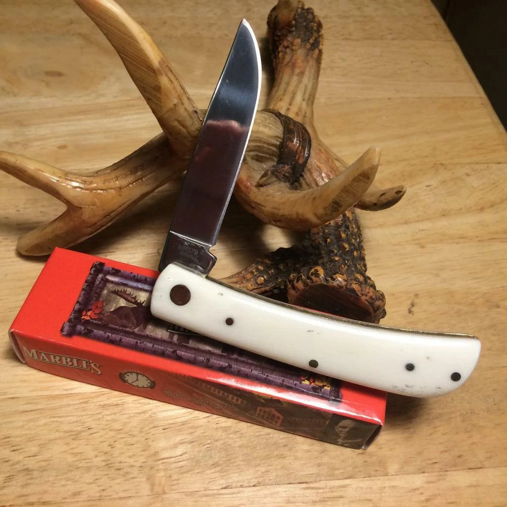 Marbles 579 Work Knife White Smooth Bone
