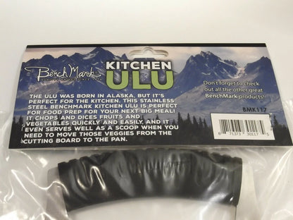 Benchmark 117 Kitchen Stainless ULU Blade Knife with Black Synthetic Handle
