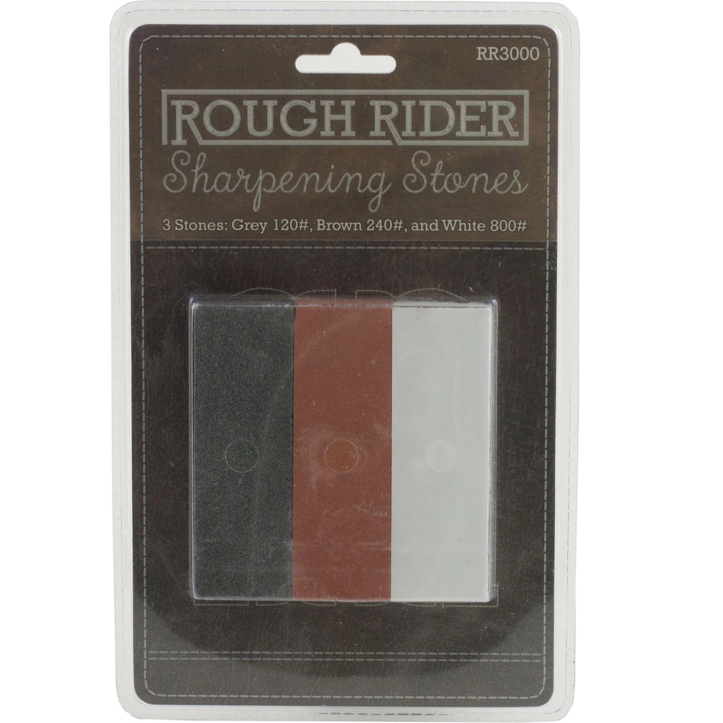 Rough Rider 3000 3pc Sharpening Stone Gray, Brown and White Set
