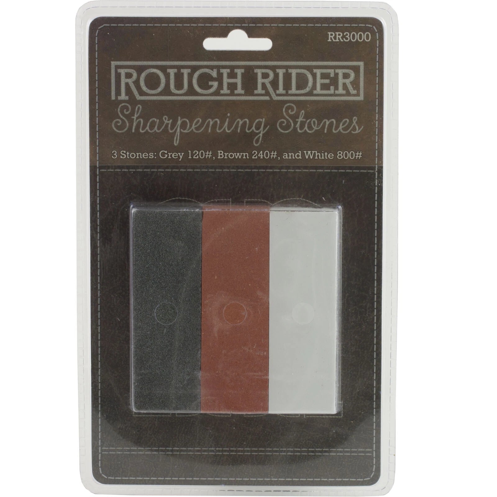 Rough Rider 3000 3pc Sharpening Stone Gray, Brown and White Set
