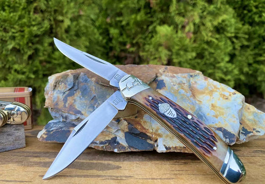 Rough Rider 2289 Copperhead Amber Jigged Bone
