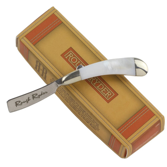 Rough Rider 1363 Mini Razor Folding Pocket Knife with White Pearl Handle
