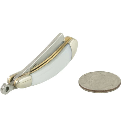 Rough Rider 1363 Mini Razor Folding Pocket Knife with White Pearl Handle
