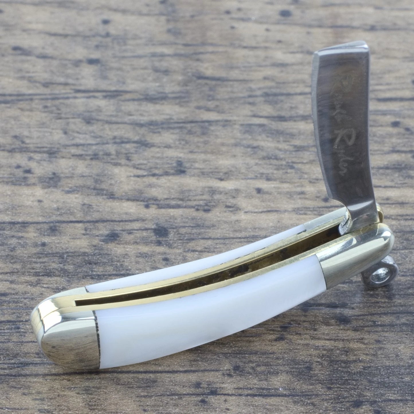 Rough Rider 1363 Mini Razor Folding Pocket Knife with White Pearl Handle
