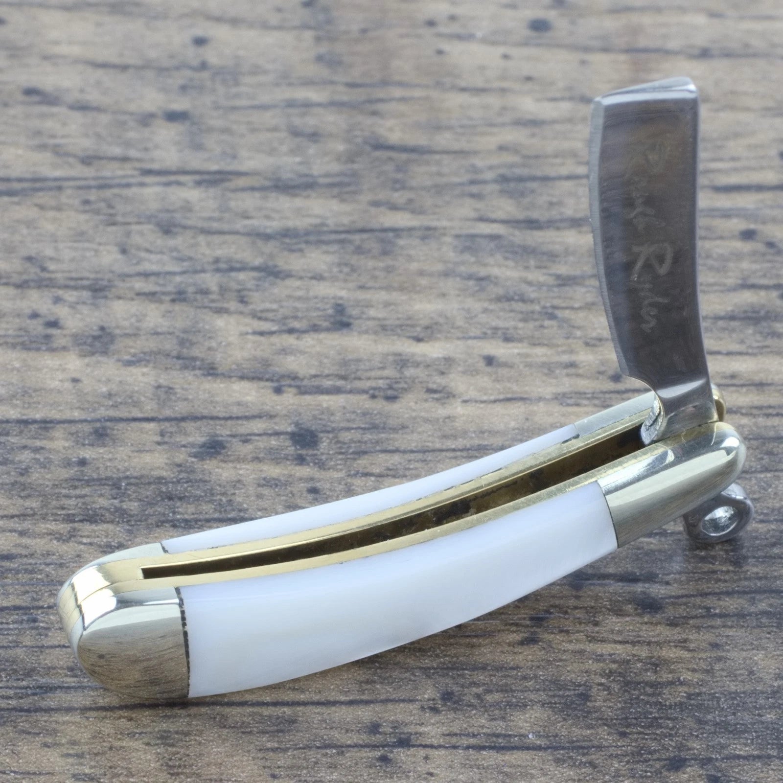Rough Rider 1363 Mini Razor Folding Pocket Knife with White Pearl Handle
