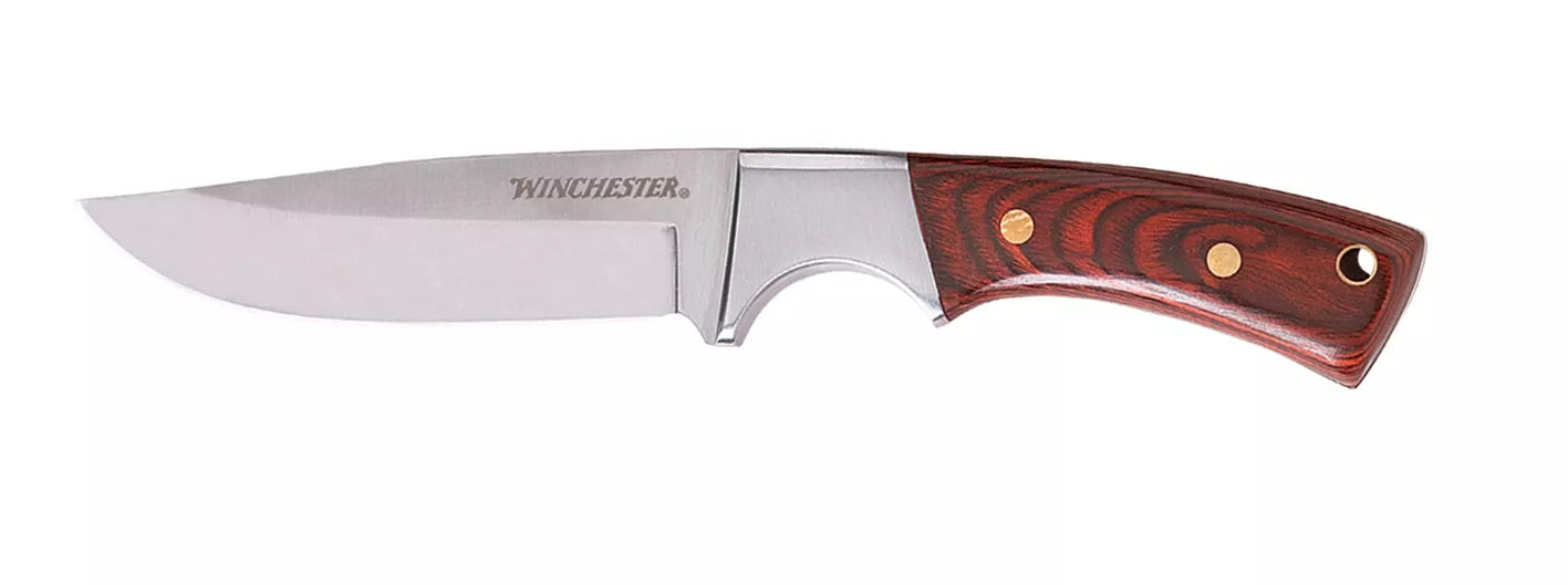 Winchester Hunter Fixed Blade Knife Brown Wood (3.875" Satin) G41340
