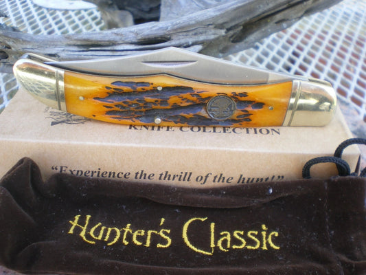 Miscellaneous Folding Hunter Pocket Knife Orange Bone H1730- Buy now at Mjoutdoorsgear UK