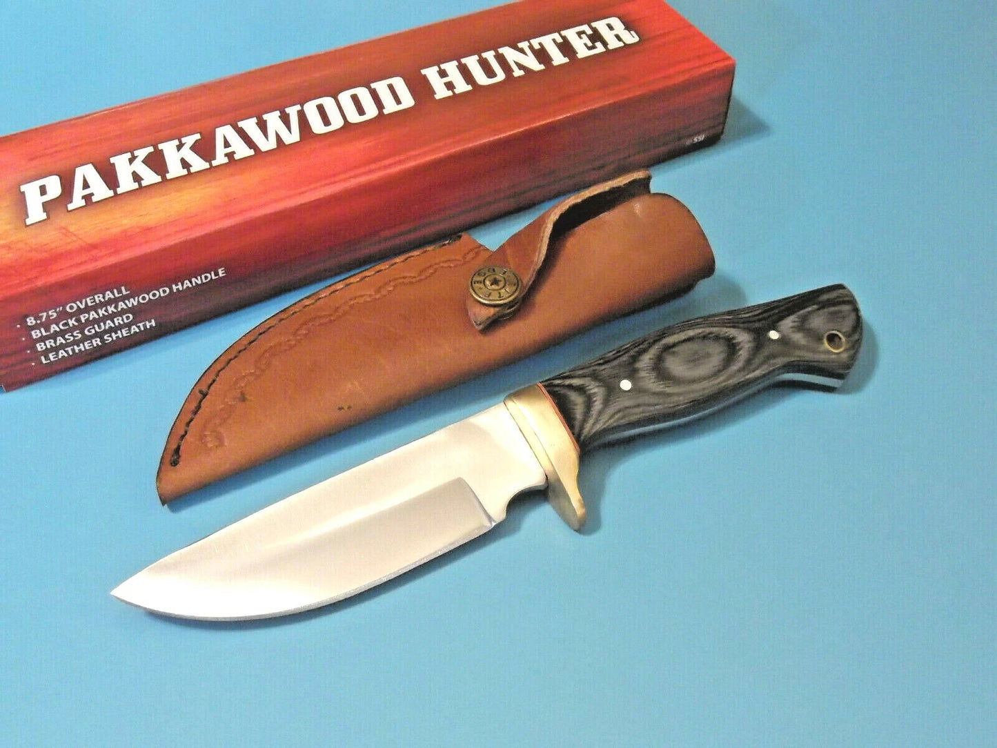 Pakistan 3361BK Black Pakkawood Hunter Drop Point
