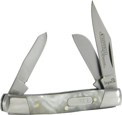 Imperial Schrade 14 Small Stockman Folding Pocket Knife with Cracked Ice Celluloid Handle
