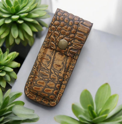 Sheaths 1191 Alligator Pattern Belt Sheath Alligator with Leather Construction
