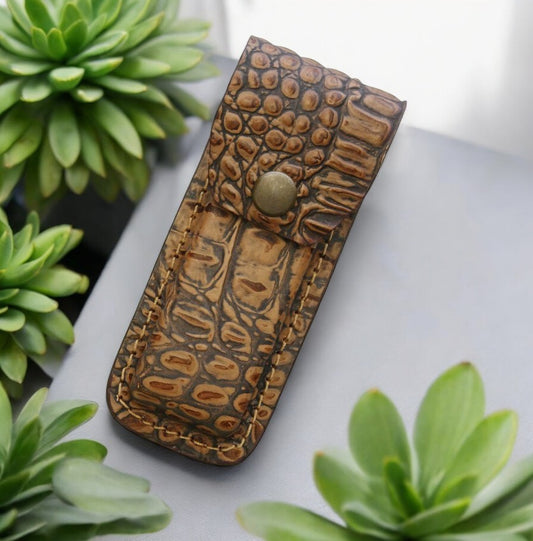 Sheaths 1191 Alligator Pattern Belt Sheath Alligator with Leather Construction
