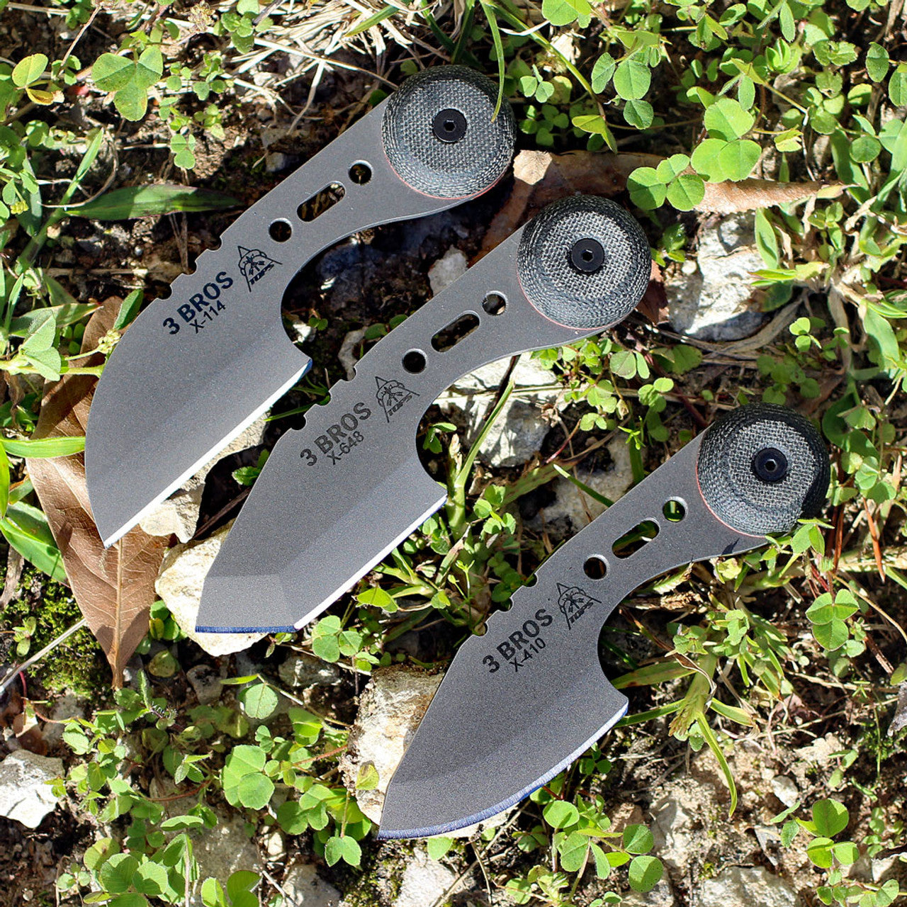 TOPS 3 Bros Combo Pack- Blk Micarta (2" 1095)
