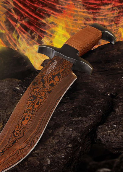 HIBBEN HELLFYRE HIGHLANDER BOWIE KNIFE WITH SHEATH
