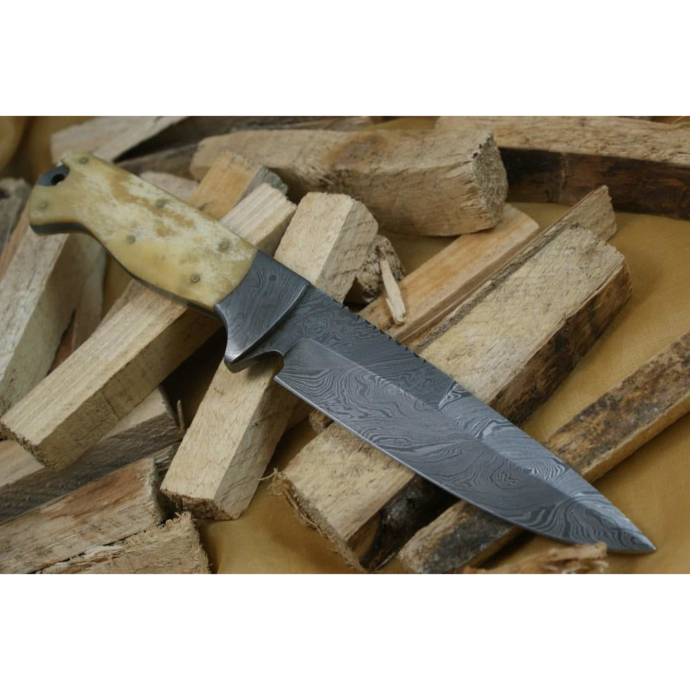 Custom Handmade Hunting Knife With Leather Sheath by Knife King