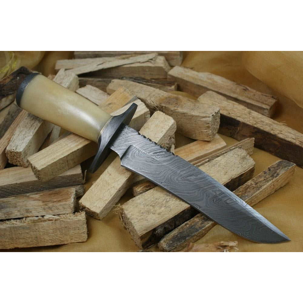 Custom Handmade Hunting Knife With Leather Sheath by Knife King