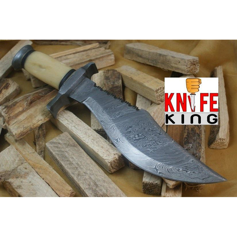 Custom Handmade Bowie Knife With Leather Sheath by Knife King